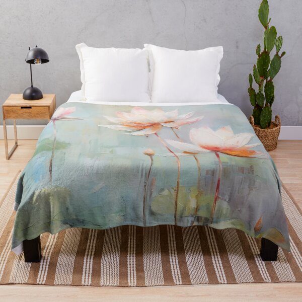 Item preview, Thick brush strokes impressionistic flower lotus flowers background poster decorative painting 26 designed and sold by UnaWu533.