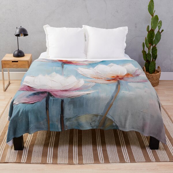 Item preview, Thick brush strokes impressionistic flower lotus flowers background poster decorative painting 27 designed and sold by UnaWu533.
