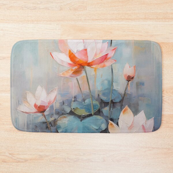 Item preview, Thick brush strokes impressionistic flower lotus flowers background poster decorative painting 28 designed and sold by UnaWu533.
