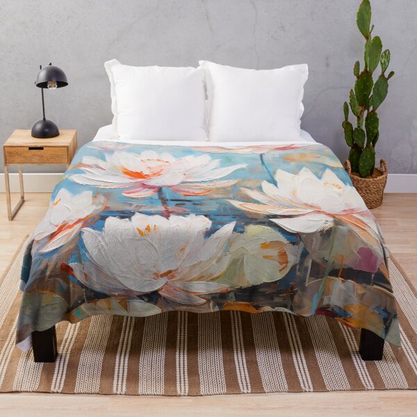 Item preview, Thick brush strokes impressionistic flower lotus flowers background poster decorative painting 29 designed and sold by UnaWu533.