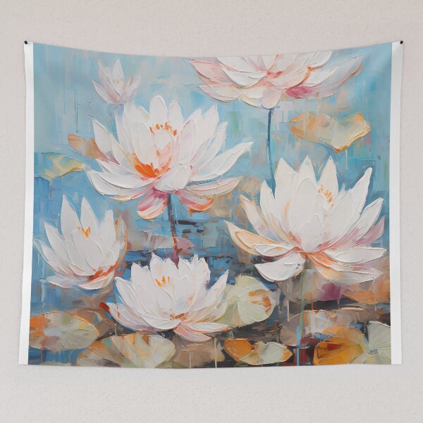 Item preview, Thick brush strokes impressionistic flower lotus flowers background poster decorative painting 29 designed and sold by UnaWu533.