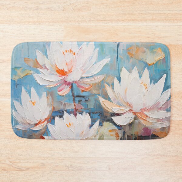 Item preview, Thick brush strokes impressionistic flower lotus flowers background poster decorative painting 29 designed and sold by UnaWu533.