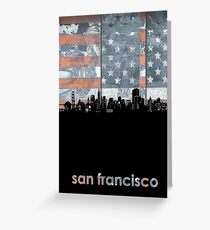 San francisco skyline flag Greeting Card