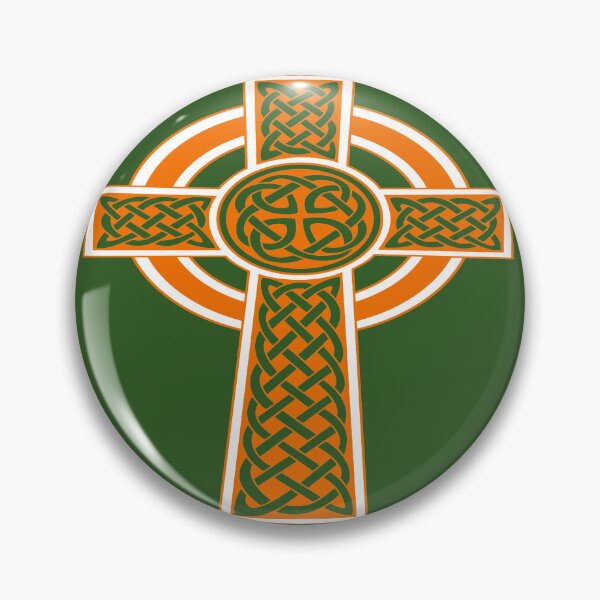 Item preview, Ornamental Celtic High Cross Decorative Knotwork Orange and White designed and sold by taiche.