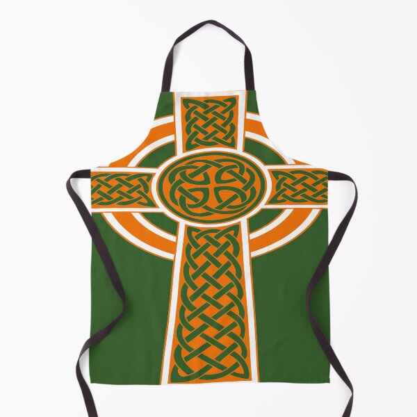 Item preview, Ornamental Celtic High Cross Decorative Knotwork Orange and White designed and sold by taiche.