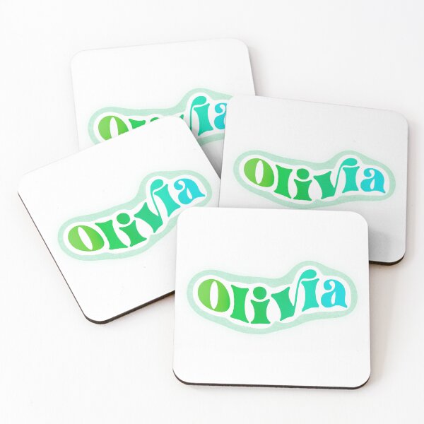 Item preview, Olivia Name Sticker Green & Blue Gradient designed and sold by NataGerken.