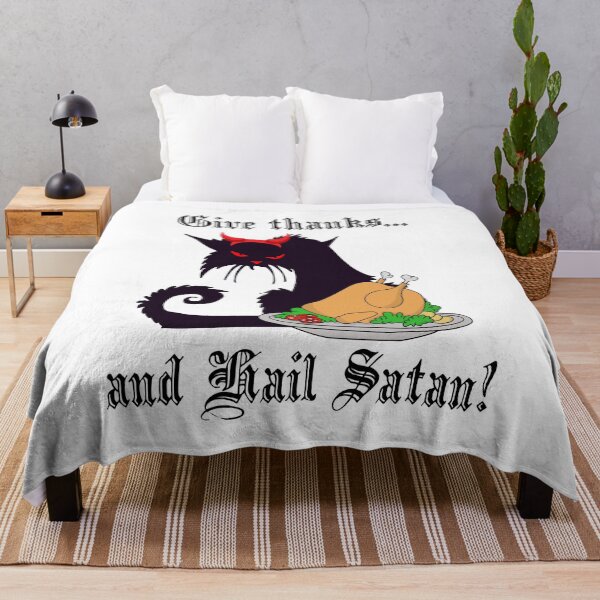 Item preview, Give thanks... and Hail Satan! Humorous Satanic Thanksgiving designed and sold by WinterTempest.