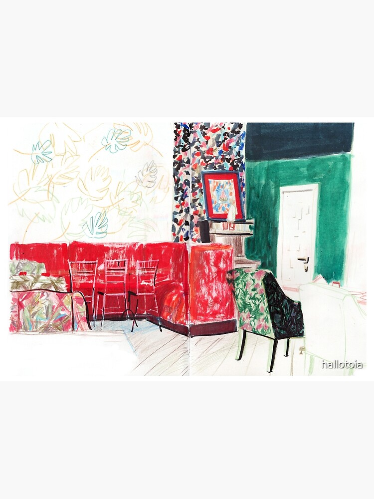 "Green Walls, Red Sofa" Poster for Sale by hallotoia Redbubble