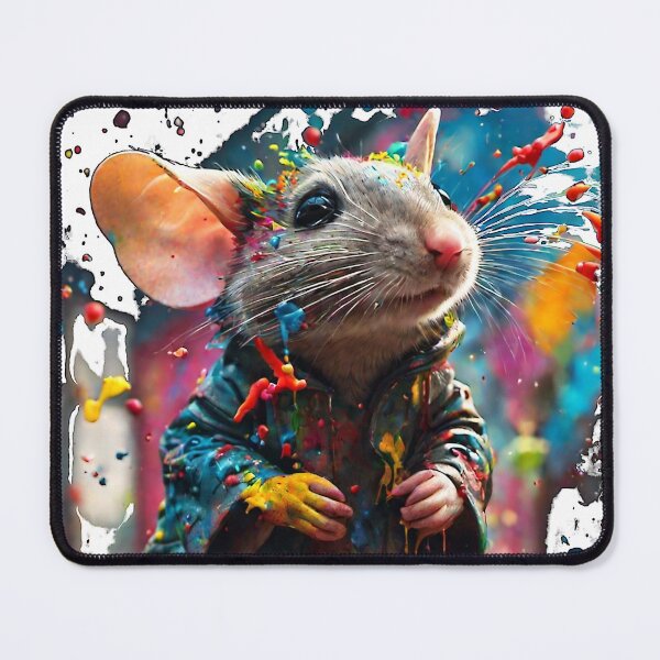 Item preview, The artwork features a graffiti-style color splash depicting a playful mouse. designed and sold by Best-Art-32.