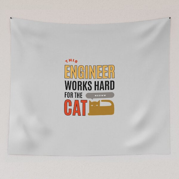 Item preview, This Engineer Works Hard for the Cat - Cat Lover (Ver1) designed and sold by SallySunday.