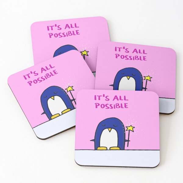 Item preview, It's all possible - penguin with magic wand designed and sold by ThomaeArt.