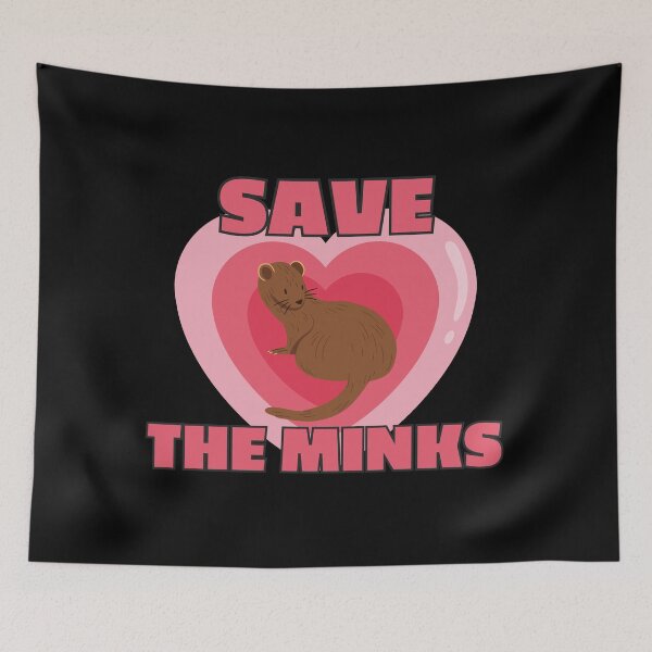 Item preview, save the minks - cute kawaii pink heart retro y2k 90s designed and sold by TNwandesignart.