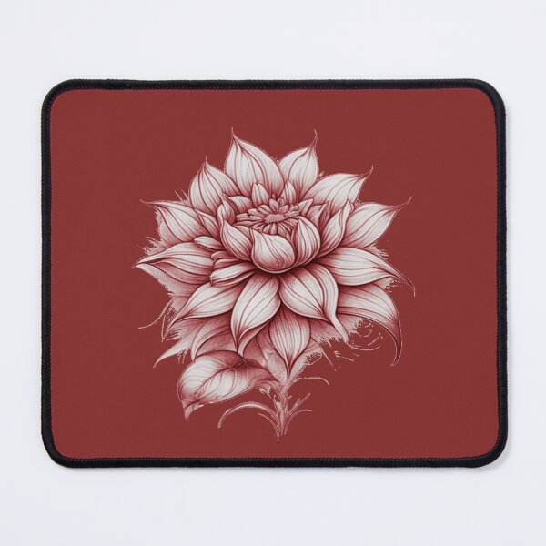 Item preview, Pastel Single Flower in Red tint & White Mixed sketch Paint Pattern Design designed and sold by Md Rashid  Hasan.