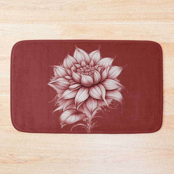Item preview, Pastel Single Flower in Red tint & White Mixed sketch Paint Pattern Design designed and sold by Md Rashid  Hasan.