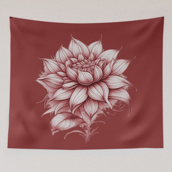 Item preview, Pastel Single Flower in Red tint & White Mixed sketch Paint Pattern Design designed and sold by Md Rashid  Hasan.