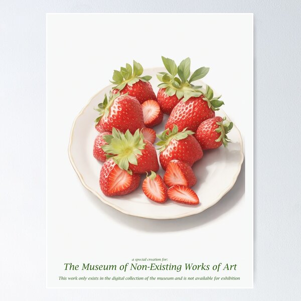 Item preview, A plate with strawberries designed and sold by Museum Of Non-Existing Art.
