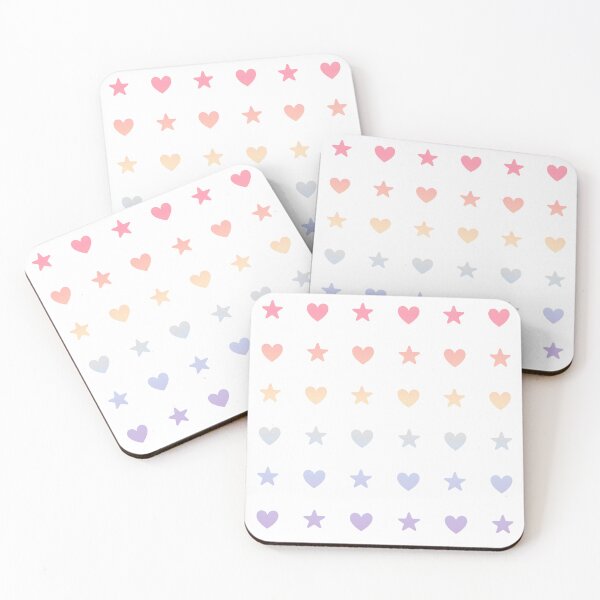 Item preview, Cute soft pastel rainbow hearts and stars pack  designed and sold by Yaragold.
