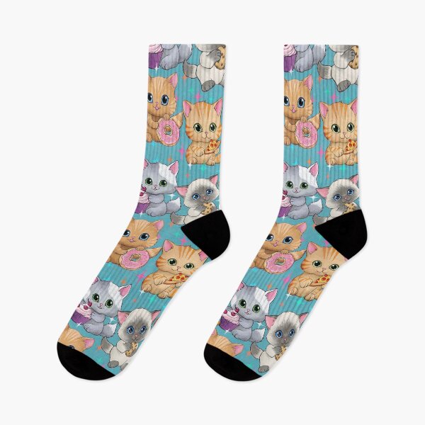 Item preview, Cute Retro Kittens with Cupcakes, Cookies and More on Blue designed and sold by micklyn.