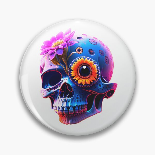 Item preview, Blue skull with eye socket flower designed and sold by MadinaFatt.