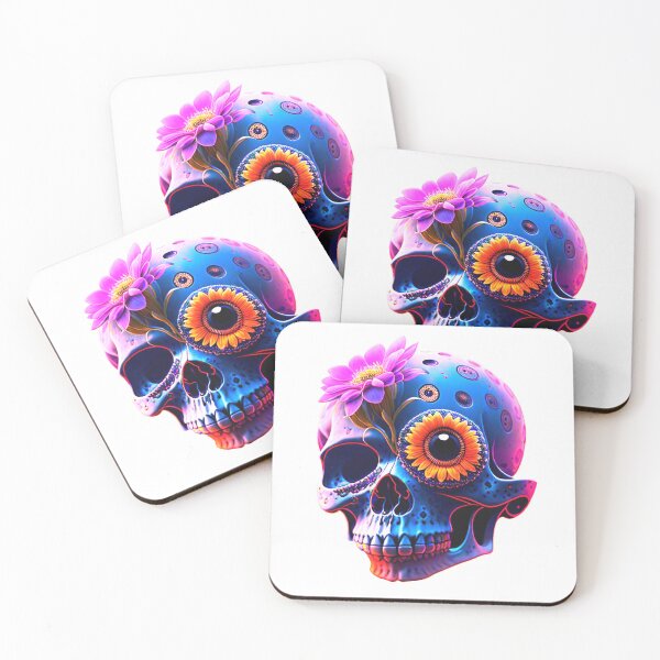Item preview, Blue skull with eye socket flower designed and sold by MadinaFatt.
