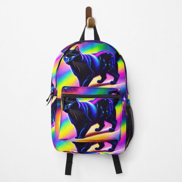 Item preview, A black cat walking across a rainbow designed and sold by M-Y-A-R-T-.
