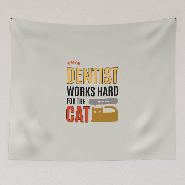 Item preview, This Dentist Works Hard for the Cat - Cat Lover (Ver1) designed and sold by SallySunday.