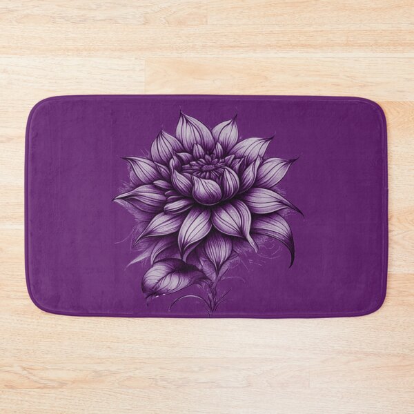 Item preview, Pastel Single Flower in Purple tint & White Mixed sketch Paint Pattern Design designed and sold by Md Rashid  Hasan.