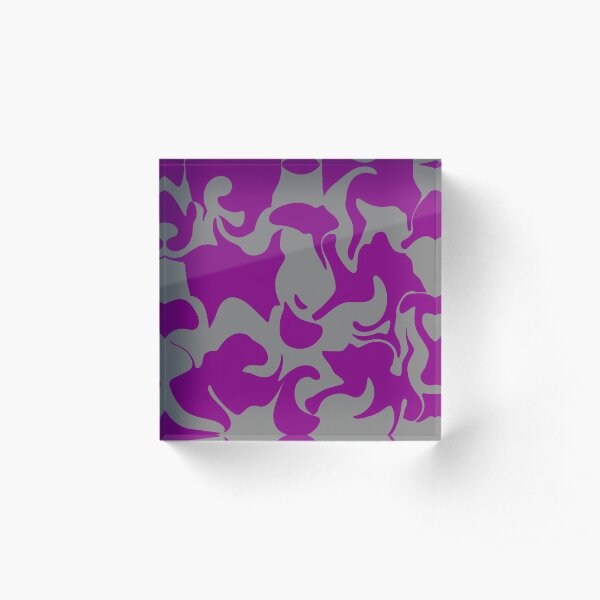 Purple and Grey Abstract Art Pattern Design Acrylic Block