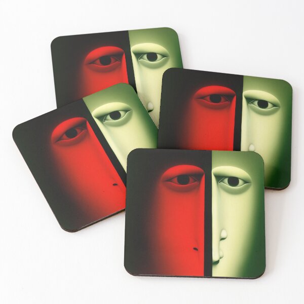 Item preview, Canvas of green "Surreal Man" designed and sold by CreArtorium.