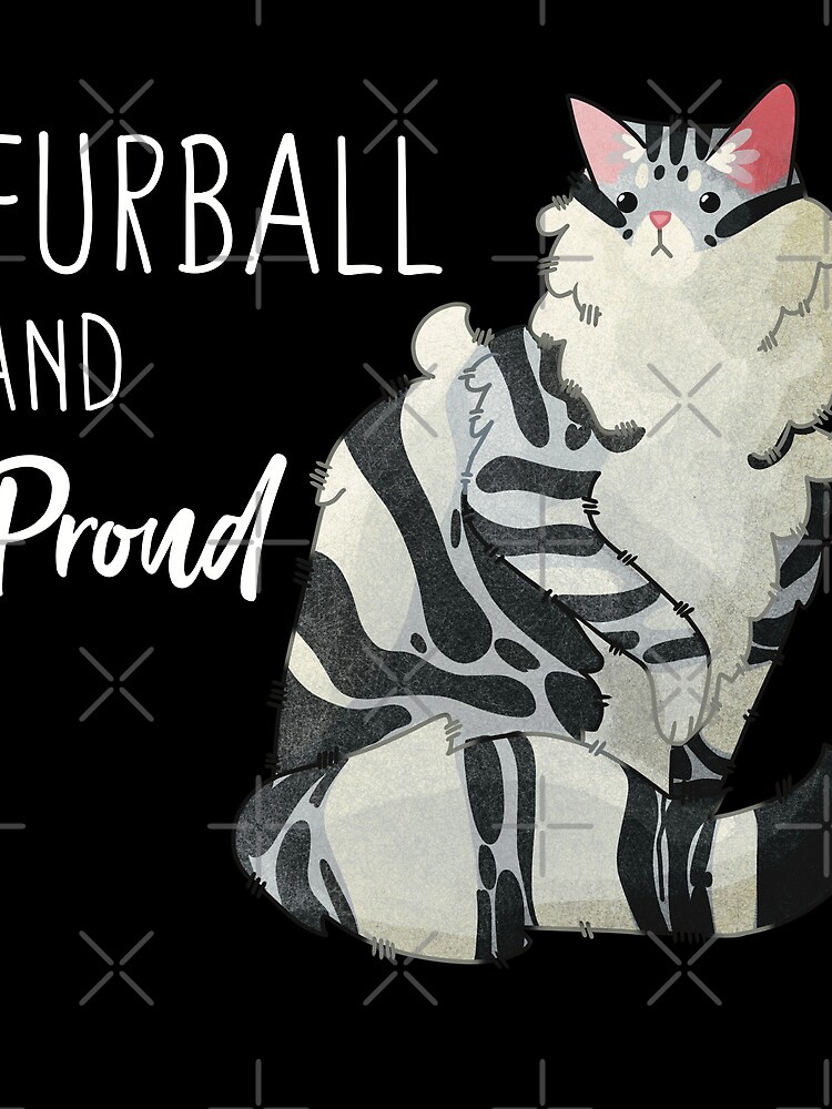 Thumbnail 3 of 3, Drawstring Bag, Furball and proud - Silver norwegian forest cat designed and sold by FelineEmporium.