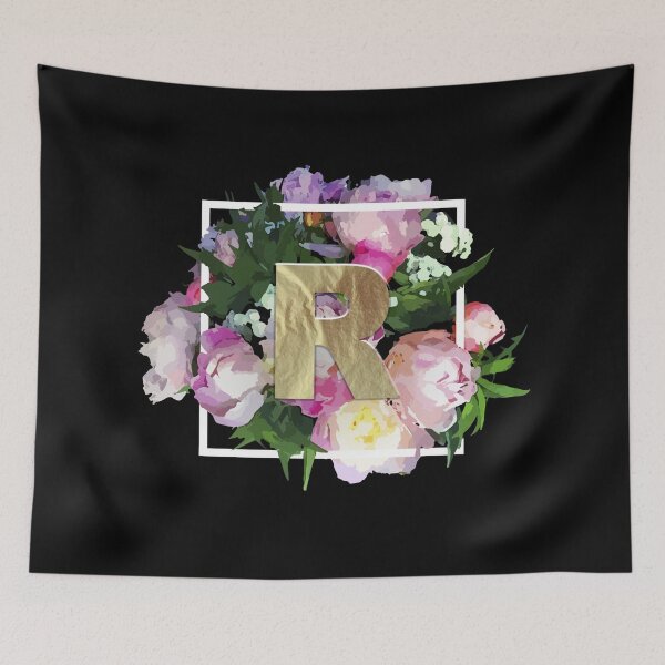 Item preview, R Initial Monogram Floral designed and sold by SoNifty.