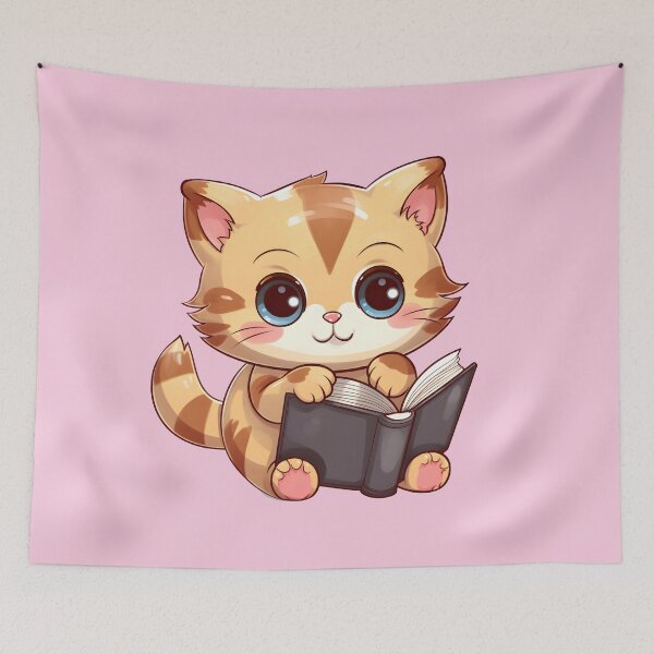 Item preview, Adorable Cat Artistry Immersed in Reading designed and sold by AlienSkinEyes.