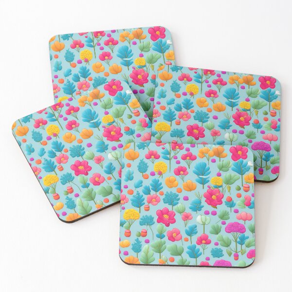 Item preview, Pink, blue,orange flowers designed and sold by aqua1001.