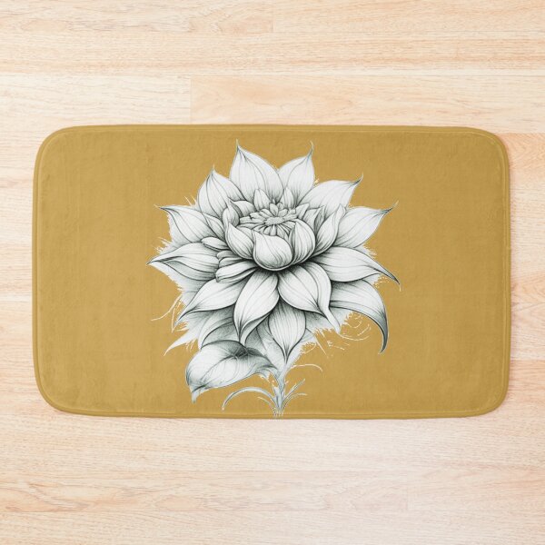 Item preview, Pastel Single Flower in Grey & Silver White Mixed sketch Paint Pattern Design designed and sold by Md Rashid  Hasan.