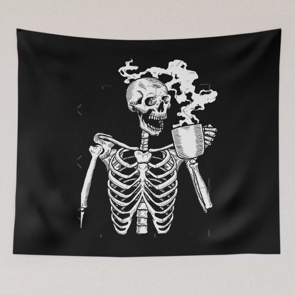 Item preview, halloween skeleton drinking coffee	 designed and sold by xsakyhfz70.