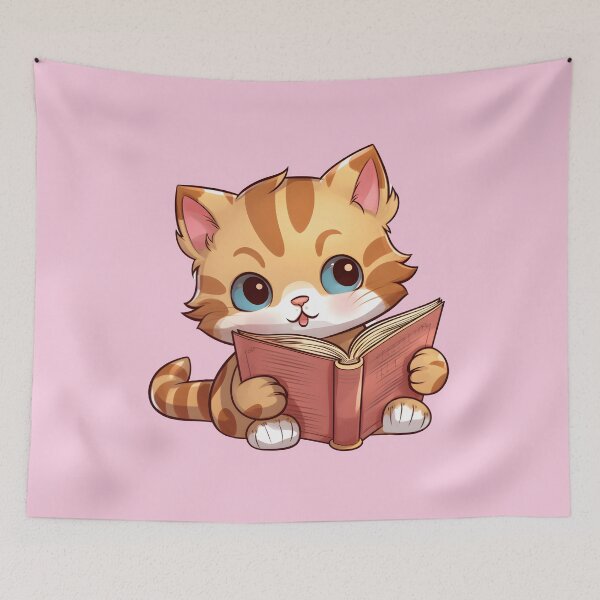 Item preview, Adorable Cat Artistry Immersed in Reading designed and sold by AlienSkinEyes.