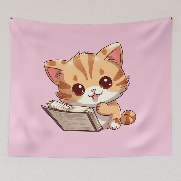 Item preview, Adorable Cat Artistry Immersed in Reading designed and sold by AlienSkinEyes.