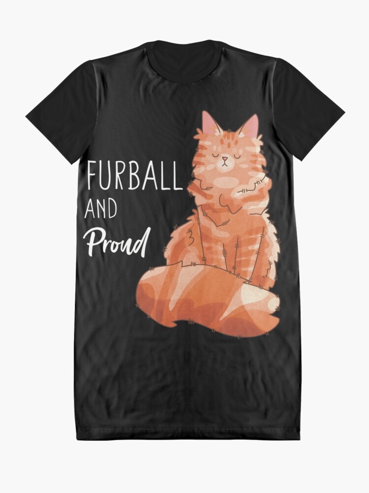Thumbnail 3 of 5, Graphic T-Shirt Dress, Furball and proud - Red Maine Coon designed and sold by FelineEmporium.