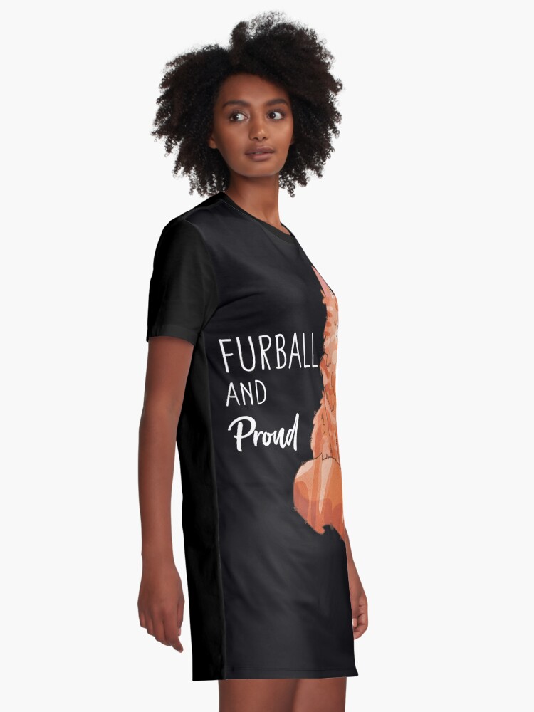 Graphic T-Shirt Dress, Furball and proud - Red Maine Coon designed and sold by FelineEmporium