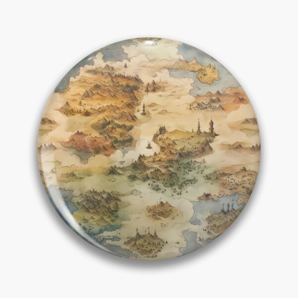 Item preview, Fantasy World Watercolor Map Pattern on Parchment designed and sold by SchorlCraft.