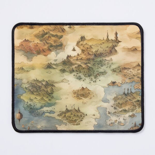 Item preview, Fantasy World Watercolor Map Pattern on Parchment designed and sold by SchorlCraft.