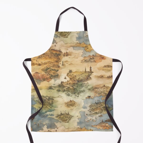 Item preview, Fantasy World Watercolor Map Pattern on Parchment designed and sold by SchorlCraft.