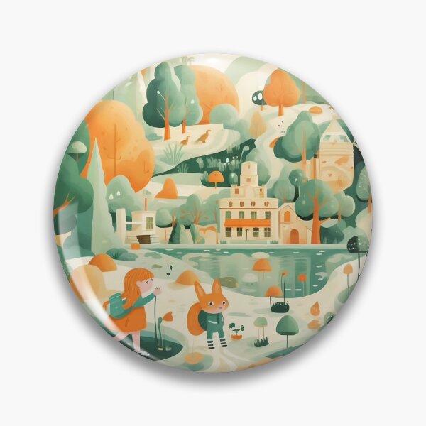 Item preview, Green and orange landscape designed and sold by Art91design.