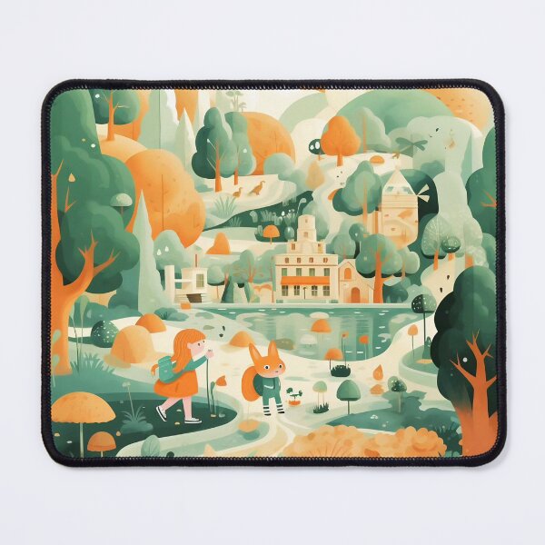 Item preview, Green and orange landscape designed and sold by Art91design.
