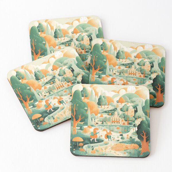 Item preview, Green and orange landscape designed and sold by Art91design.
