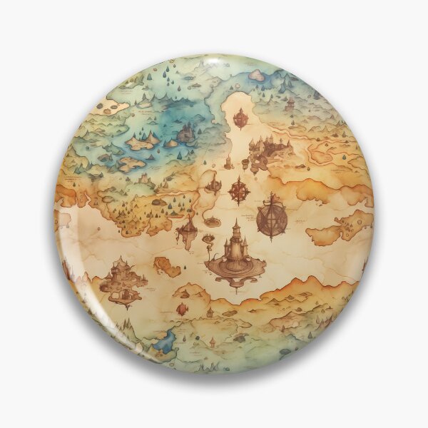 Item preview, Fantasy World Watercolor Map Pattern on Parchment designed and sold by SchorlCraft.