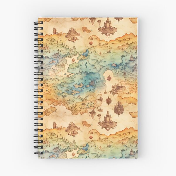 Item preview, Fantasy World Watercolor Map Pattern on Parchment designed and sold by SchorlCraft.