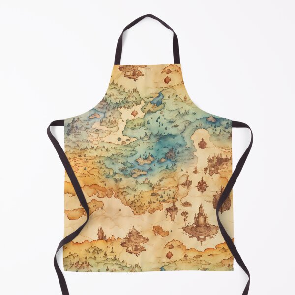 Item preview, Fantasy World Watercolor Map Pattern on Parchment designed and sold by SchorlCraft.