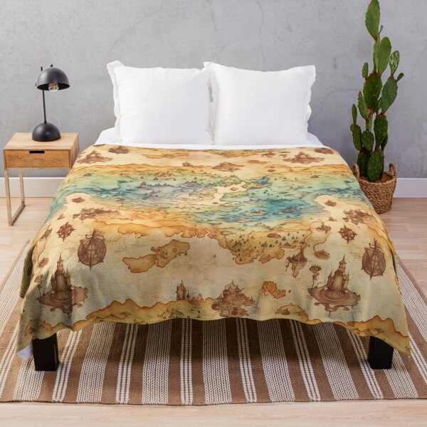 Item preview, Fantasy World Watercolor Map Pattern on Parchment designed and sold by SchorlCraft.