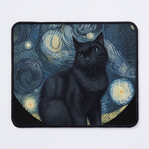 Item preview, Starry night Black Cat Van gogh Style designed and sold by LucyProsacco6.